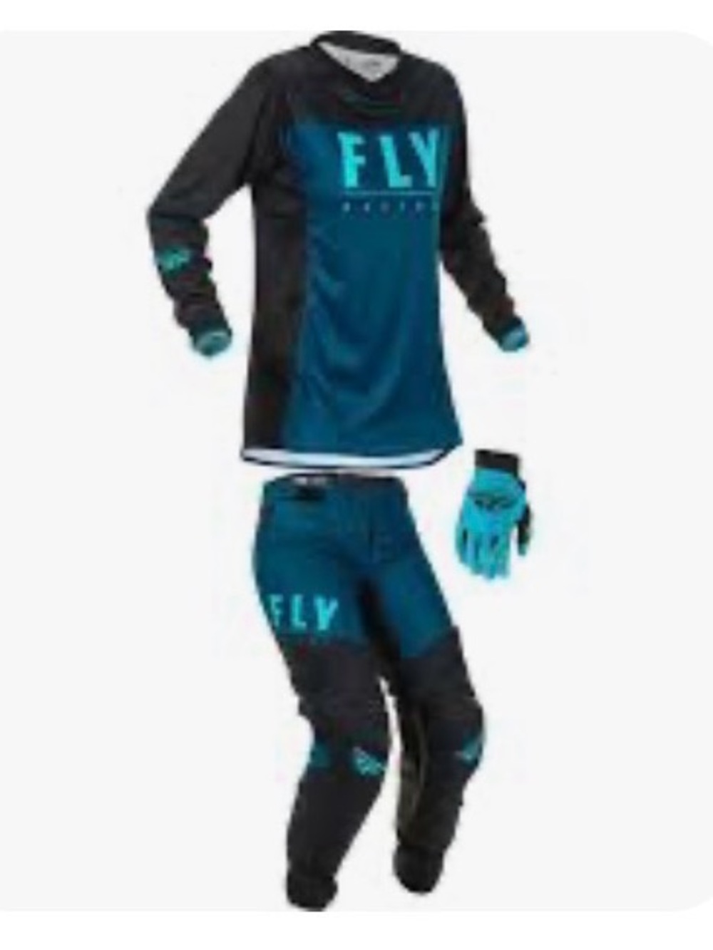 Fly Racing Women's Teal and Black Dirtbike gear